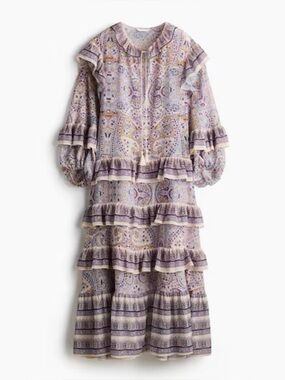 NWT H&M LIGHT BEIGE FLOUNCED TUNIC DRESS SIZE S